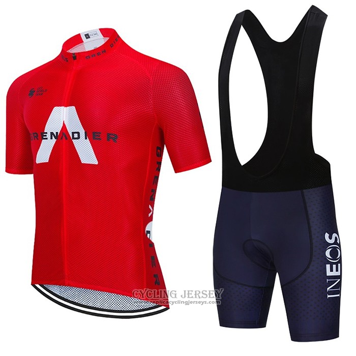 2021 Cycling Jersey Ineos Grenadiers Red Short Sleeve And Bib Short